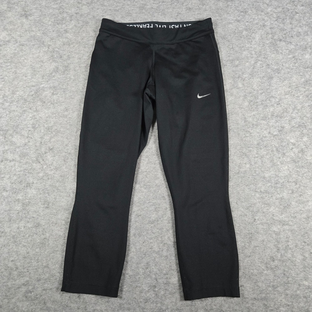 Nike Womens Black Dri-FIT Run Fast Live Fearless Capri Leggings XS